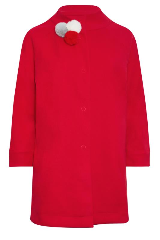 Manon Baptiste Red Funnel Collar Wide Sleeve Coat 5