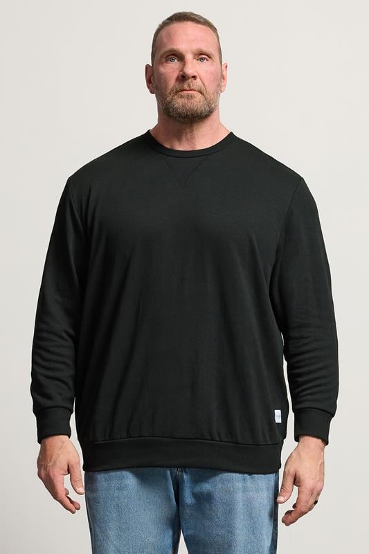 JJACK & JONES Big & Tall Black Sweatshirt | BadRhino 1