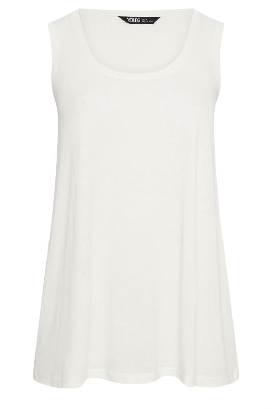 YOURS Plus Size White Linen Vest Top | Yours Clothing 5