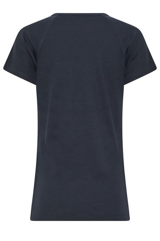 LTS Tall Women's Navy Blue Ribbed T-Shirt | Long Tall Sally 6