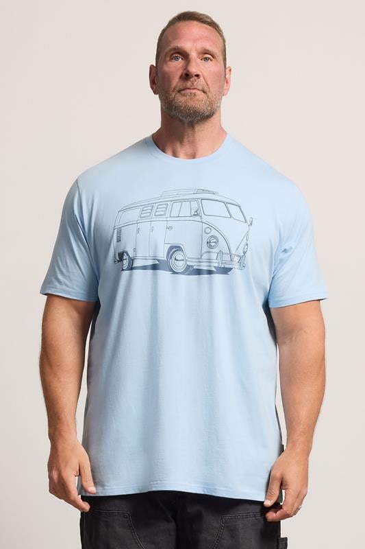 BadRhino Big & Tall Blue Extra Long Campervan Graphic T-Shirt | BadRhino 1