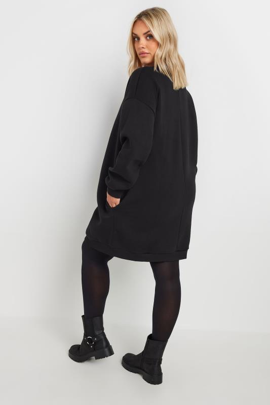 YOURS Plus Size Black Sweatshirt Dress | Yours Clothing 3