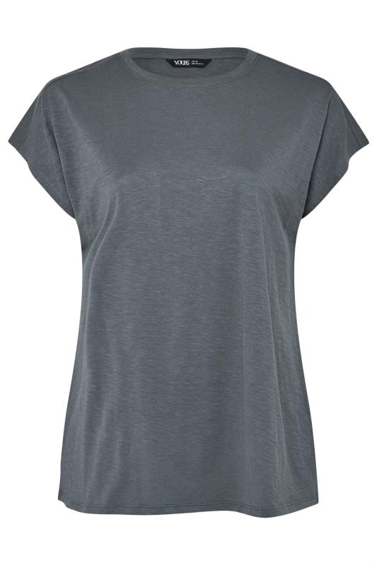 YOURS Plus Size Grey Crew Neck T-Shirt | Yours Clothing 5