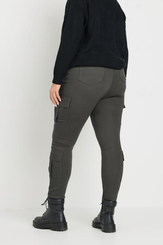 YOURS Plus Size Grey Cargo Pocket Jeggings | Yours Clothing 4