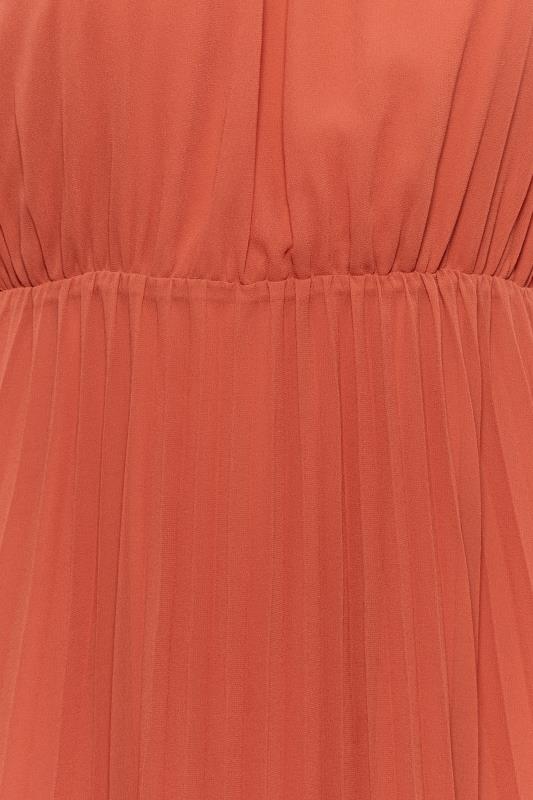 YOURS LONDON Plus Size Orange Pleated Maxi Dress | Yours Clothing 5