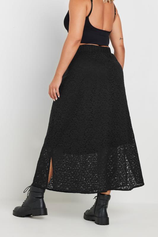 LIMITED COLLECTION Plus Size Black Lace Maxi Skirt | Yours Clothing 5