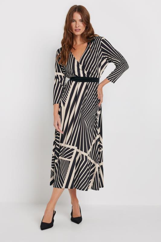 M&Co Black & White Abstract Print Midi Wrap Dress | M&Co 5