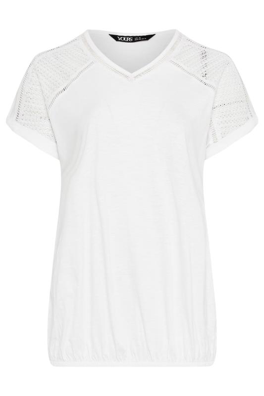 YOURS Plus Size White Bubble Hem Top | Yours Clothing 5