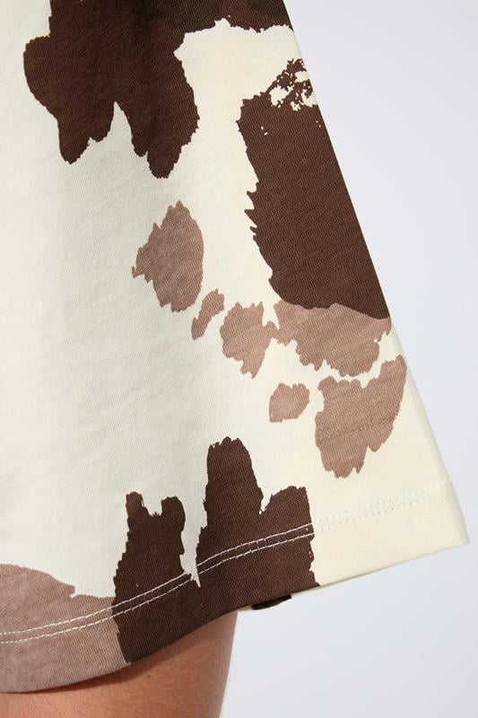 LIMITED COLLECTION Plus Size Natural Brown Cow Print T-Shirt | Yours Clothing   4