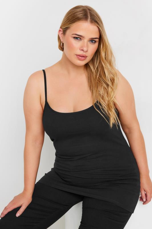 YOURS Plus Size 2 PACK Black Cami Tops | Yours Clothing  5