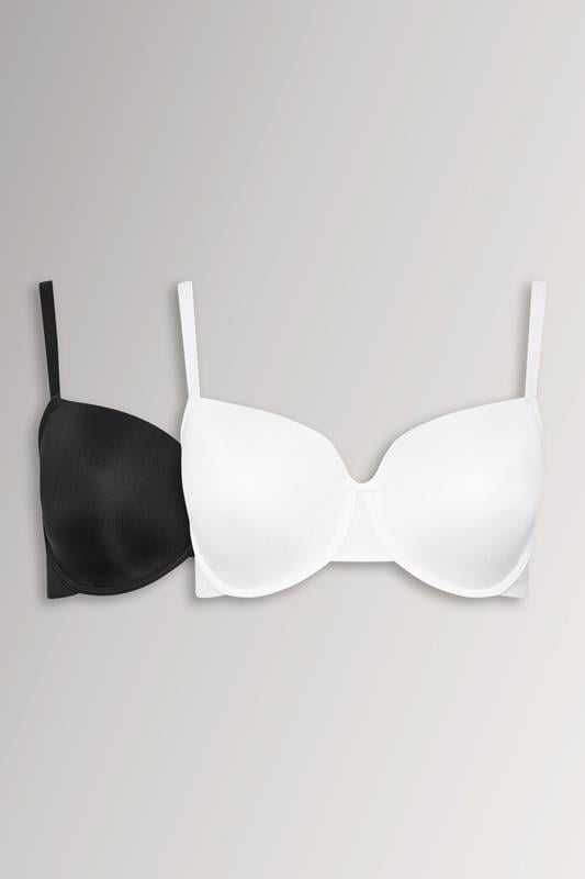  YOURSET 2 PACK Curve White & Black Moulded Underwired T-Shirt Bras
