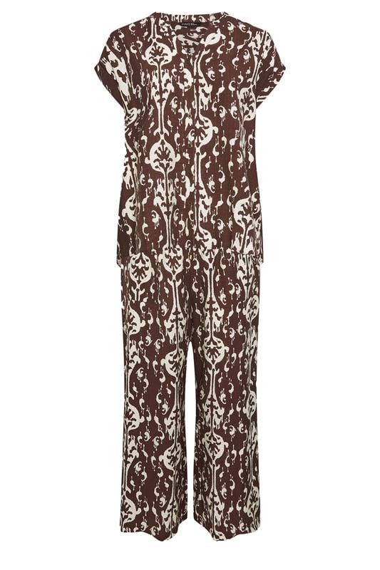 EVANS Plus Size Chocolate Top & Trouser Set | Evans 8