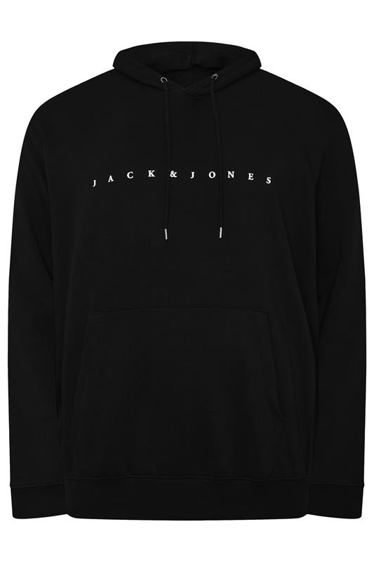 Jack & Jones Big & Tall Black Slogan Hoodie | BadRhino 2