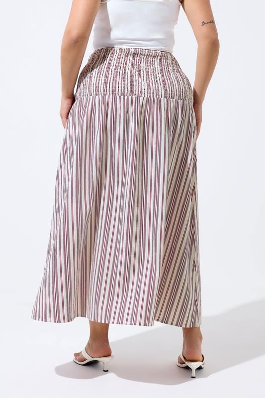 LIMITED COLLECTION Plus Size Red & White Stripe Maxi Skirt | Yours Clothing 2