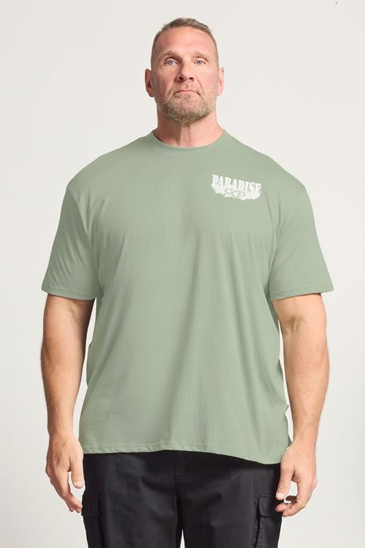 BadRhino Big & Tall Green 'Paradise' Graphic T-Shirt | BadRhino 1