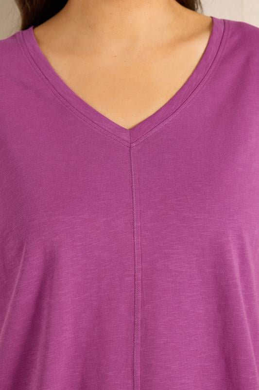 EVANS Plus Size Purple Cotton T-Shirt | Evans 4