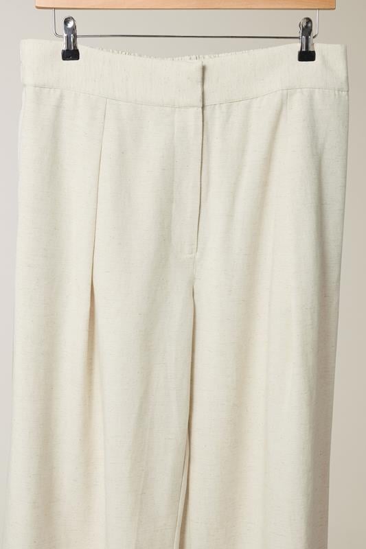 EVANS Plus Size Natural Brown Tailored Linen Trousers | Evans 7