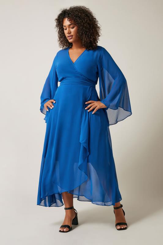 Evans Blue Wrap Maxi Dress 2