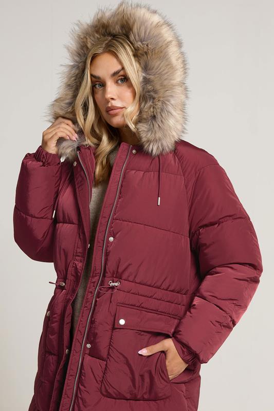 YOURS Plus Size Red Padded Parka Coat | Yours Clothing 1