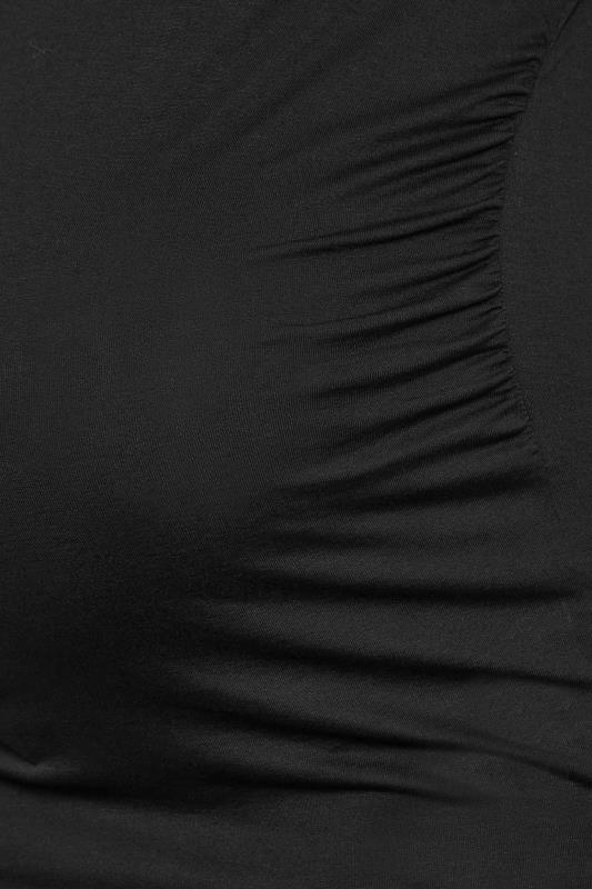 BUMP IT UP MATERNITY Plus Size Black Short Sleeve Midi Dress | Yours Clothing  5