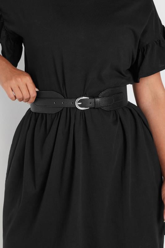 Black Wide Stretch Belt | Yours Clothing 1