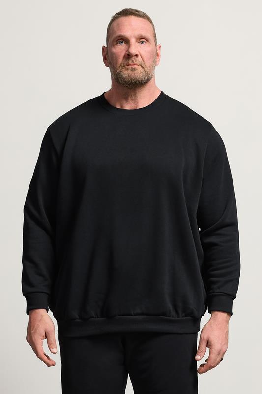 JACK & JONES Big & Tall Black Sweatshirt
