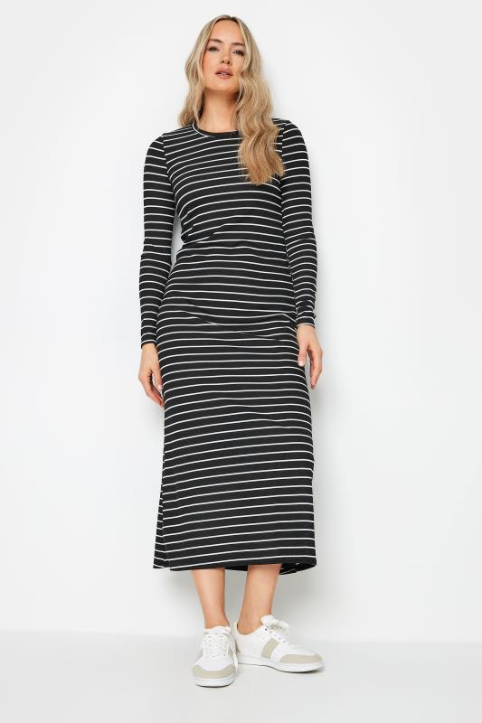 LTS Tall Black & White Stripe Ribbed Midi Dress | Long Tall Sally  2