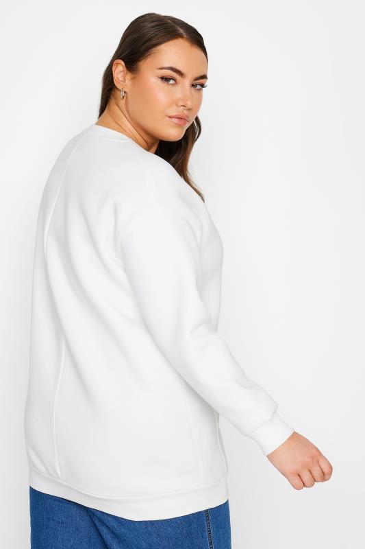 YOURS Curve Plus Size White 'California' Slogan Sweatshirt | Yours Clothing  4