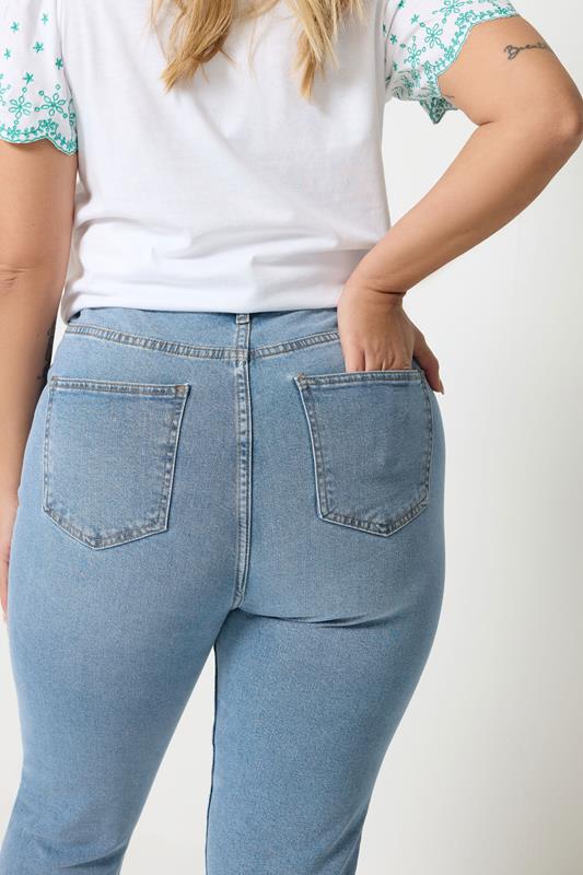 YOURS Plus Size Light Blue Capri AVA Jeans | Yours Clothing 4