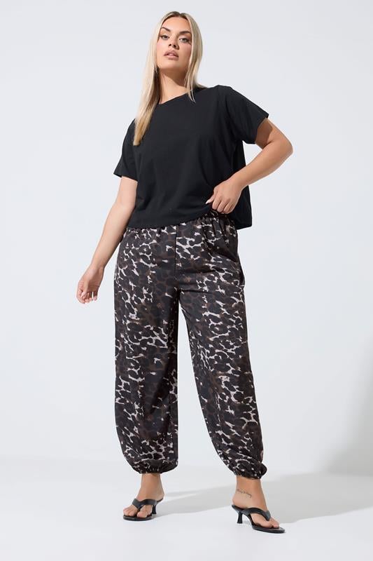  LIMITED COLLECTION Curve Brown leopard Balloon Trousers