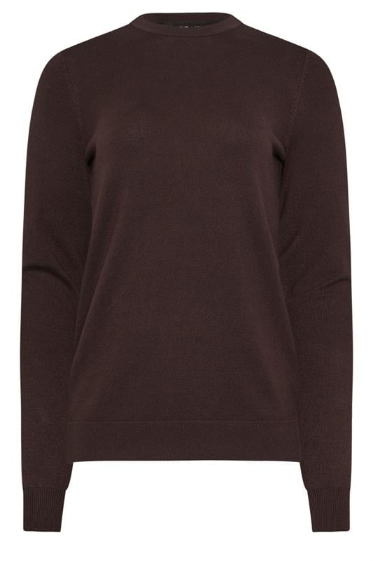 LTS Tall Dark Brown Knitted Crew Neck Jumper | Long Tall Sally 5