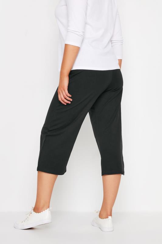 M&Co Black Cropped Wide Leg Yoga Pants | M&Co 3