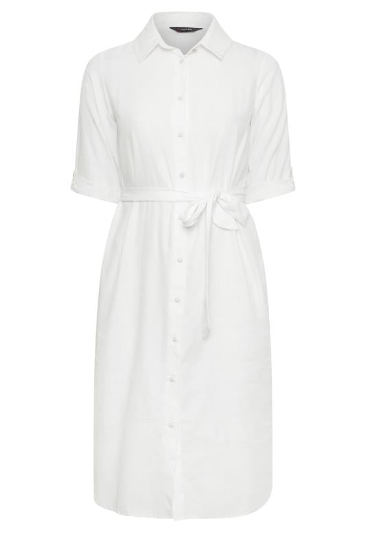 YOURS Plus Size White Midi Shirt Dress | Yours Clothing 5