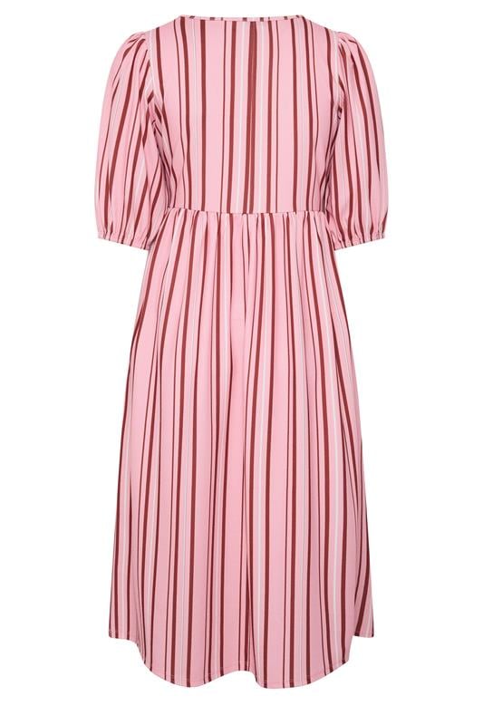 LIMITED COLLECTION Plus Size Pink Stripe Peplum Dress | Yours Clothing 6