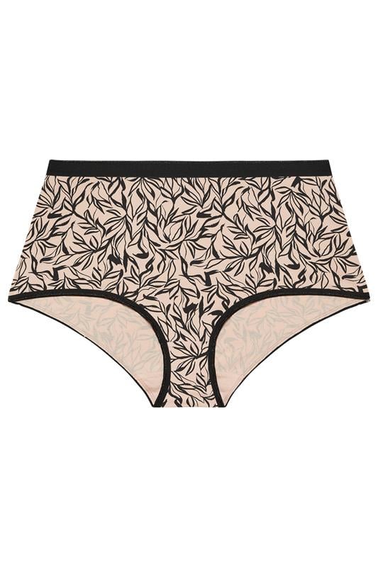 YOURSET 5 PACK Plus Size Black Leaf Print Full Briefs | Yours Clothing 6