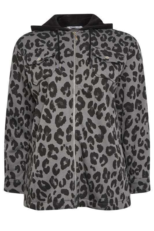 YOURS Plus Size Leopard Print Hooded Shacket | Yours Clothing 6