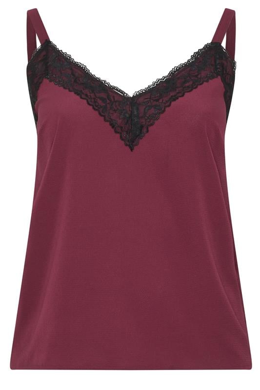 LIMITED COLLECTION Plus Size Burgundy Red Lace Vest Top | Yours Clothing 5