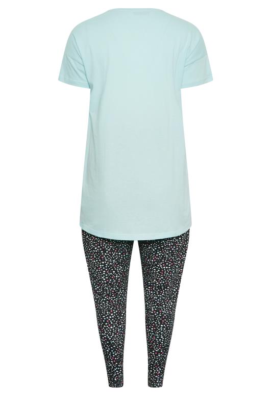 YOURS Curve Light Blue 'Snooze O'Clock' Dalmatian Print Pyjama Set | Yours Clothing  6