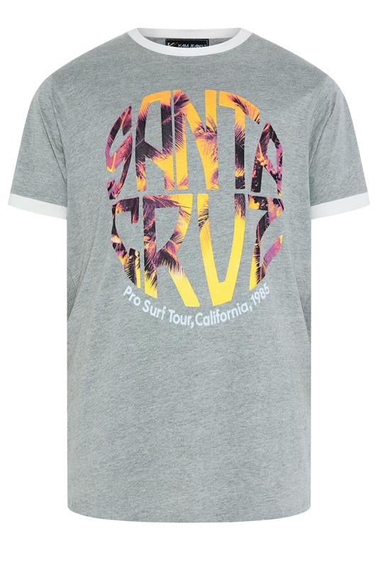 KAM Big & Tall Grey 'Santa Cruz' T-Shirt | BadRhino 1