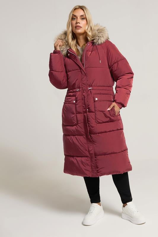 YOURS Plus Size Red Padded Parka Coat | Yours Clothing 4