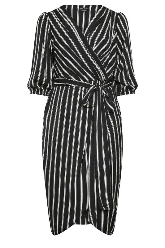 Evans Black & White Stripe Wrap Dress 5