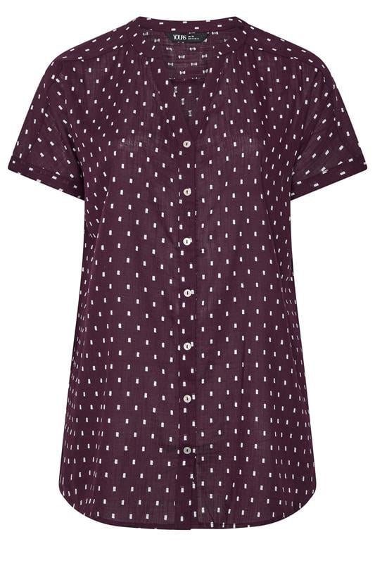 YOURS Curve Purple Notch Neck Dobby Blouse | Yours Clothing 5