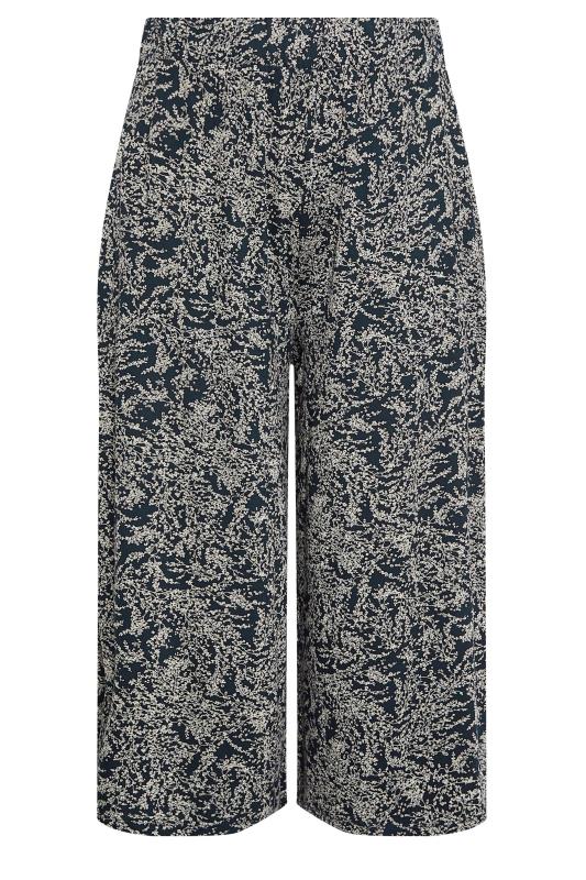 YOURS Plus Size Navy Blue Ditsy Floral Print Midaxi Culottes | Yours Clothing 5