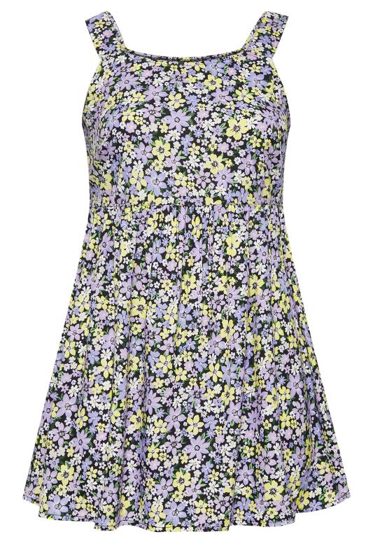 YOURS Plus Size Purple Floral Print Bow Back Vest Top | Yours Clothing 6