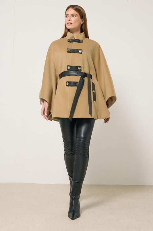 STAR Natural Brown Button Through Cape Coat | StarByJM 2