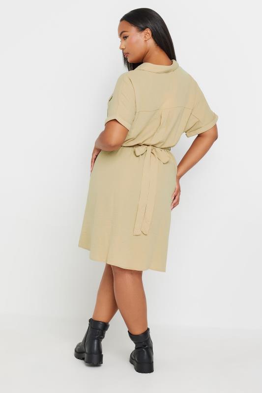 YOURS Plus Size Stone Brown Utility Dress | Yours Clothing  3