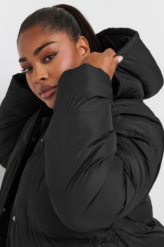 YOURS Curve Black 5-In-1 Padded Longline Puffer Coat | Yours Clothing 10