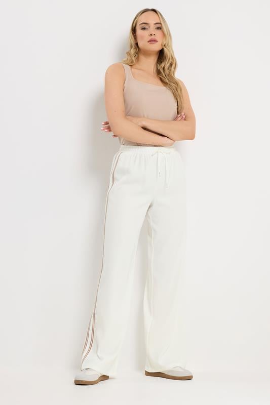  LTS Tall Ivory White Side Stripe Wide Leg Trousers