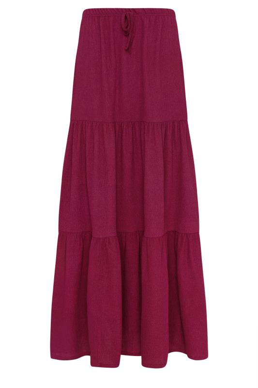 LTS Tall Women's Wine Red Tiered Crinkle Maxi Skirt | Long Tall Sally 5