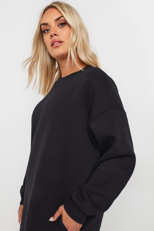 YOURS Plus Size Black Sweatshirt Dress | Yours Clothing 4